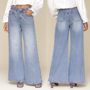 Anthropologie The Ultra Wide Leg Lace Up Jeans 26